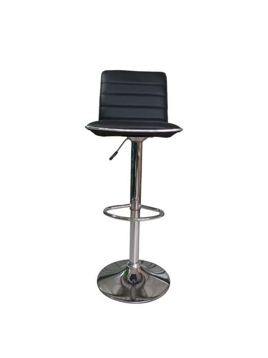 SMTE - 709 Adjustable Bar Stool - Black PU Leather with Chrome Base with keychain