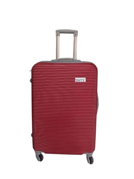 SMTE 26-Inch ABS Hard Shell Suitcase - Red with keychain