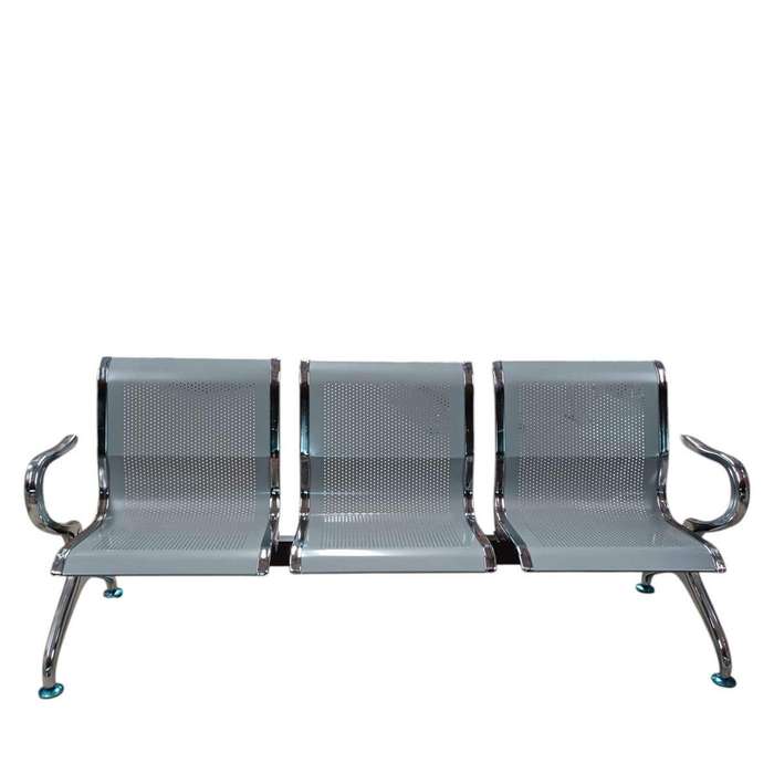 SMTE S503 3-Seater Stainless Steel Waiting Bench - 176cm x 56cm x 75cm with keychain