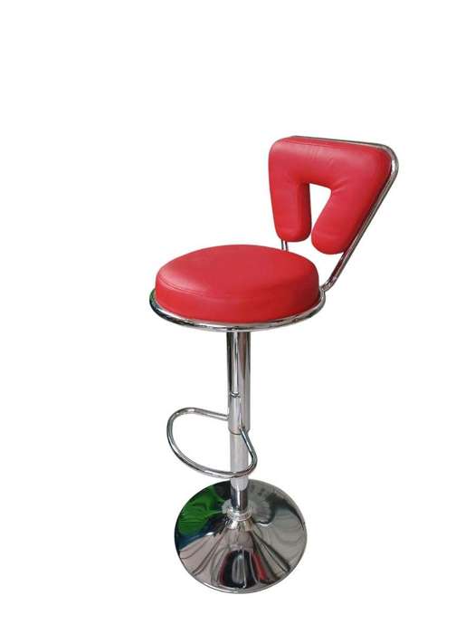 SMTE - 615 Adjustable Bar Stool - Red PU Leather with keychain
