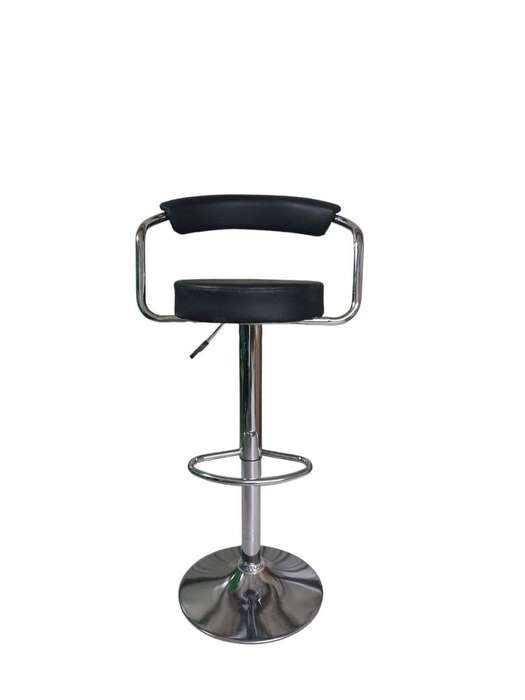 SMTE - 682 Adjustable Bar Stool - Black PU Leather with Chrome Frame with keychain