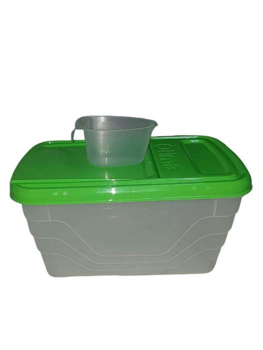 SMTE Storage Container Flip Lid Green with Scoop - 10 Litre with keychain