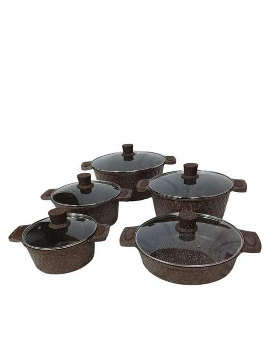 SMTE - 10 piece Granite cookware set with keychain