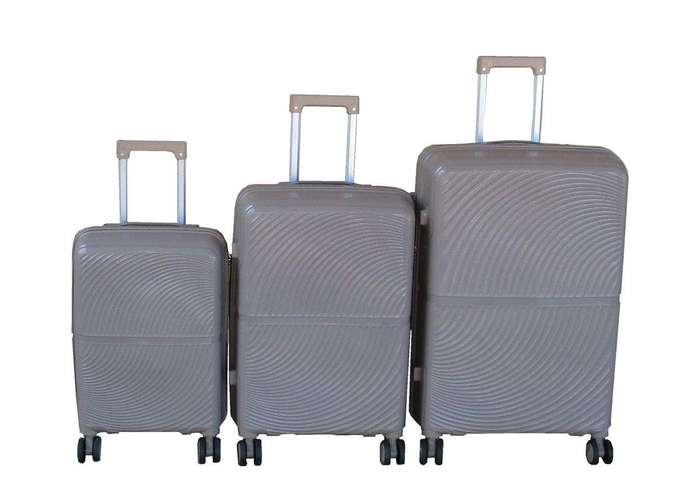 SMTE Unbreakable 3-Piece Polypropylene Hardshell Suitcase Set-Grey,Spinner Wheel with keychain