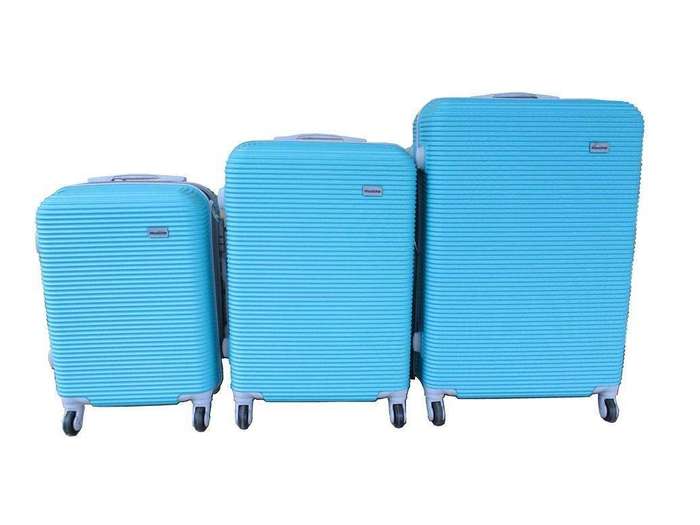 SMTE 3-Piece Blue Hard Shell Luggage Set - Durable, Lightweight, Spinner Wheels with keychain