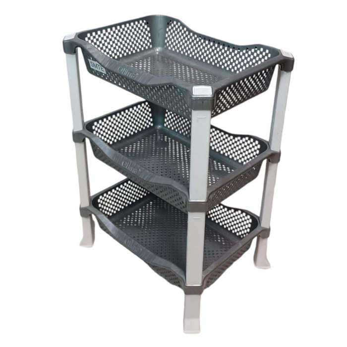 SMTE- 3-Tier Organizer Rack - Grey with keychain