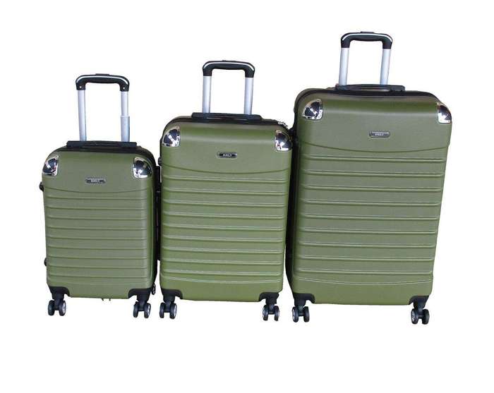 SMTE 3-Piece ABS Dark Green with Spinner Wheels with keychain