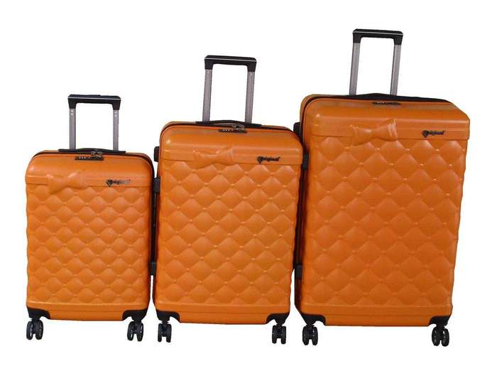 SMTE Unbreakable 3-Piece Luggage Set-Quilted Design, TSA Lock, Spinner Wheels. with keychain