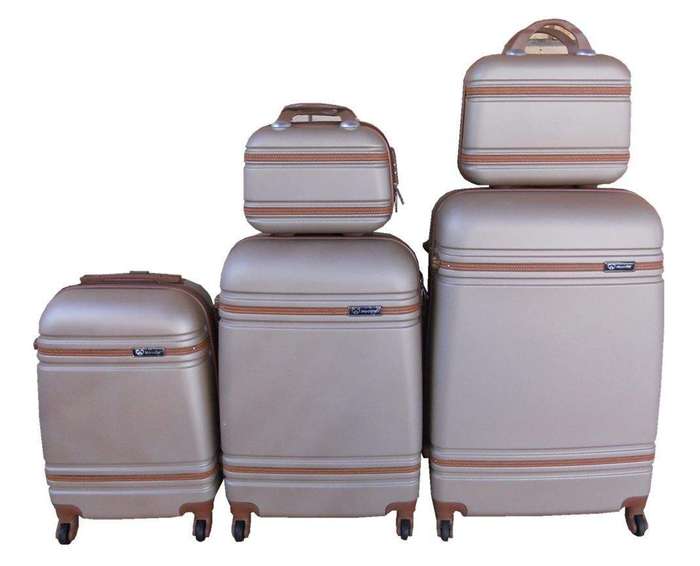 SMTE 5-Piece ABS Hardshell Luggage Set - Durable, Lightweight, Spinner Wheels. with keychain