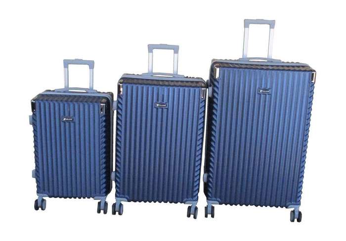 SMTE Durable 3-Piece ABS Luggage Set with Spinner Wheels and Combination Lock with keychain