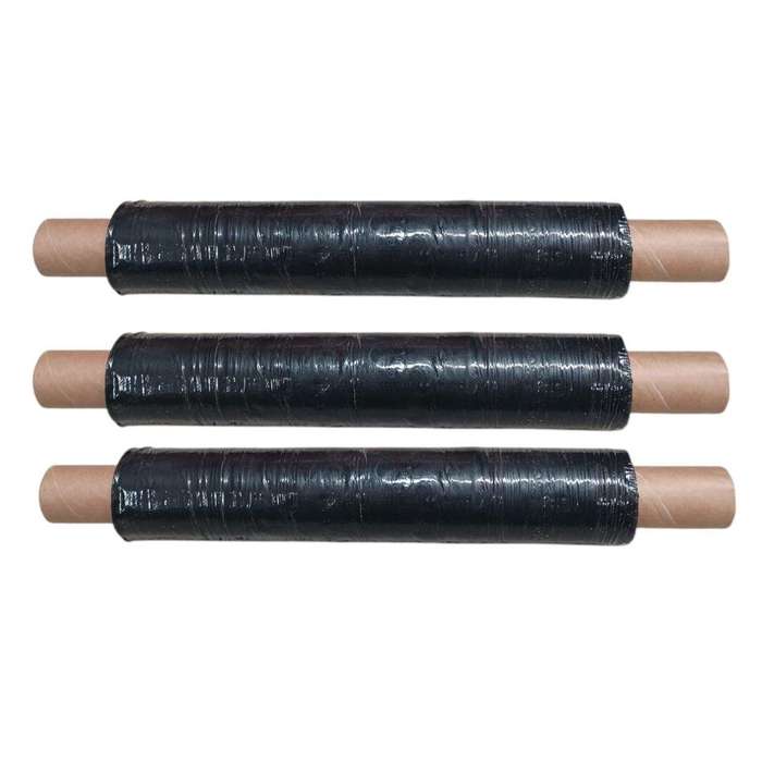SMTE 10 Micron Pallet Wrap: Durable, Lightweight Stretch Film - Black Set of 3 with keychain