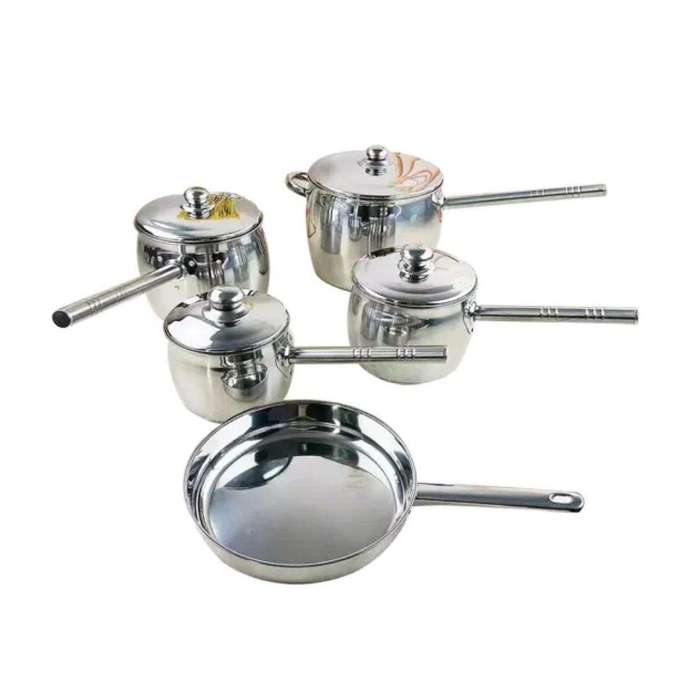 SMTE Afrihome Silver Stainless Steel Stainless Steel Cookware Set with keychain