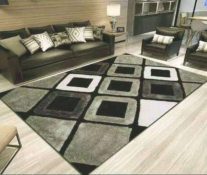 SMTE 200cm by 150cm - Modern 3D Geometric Design Area 8 Rug with keychain