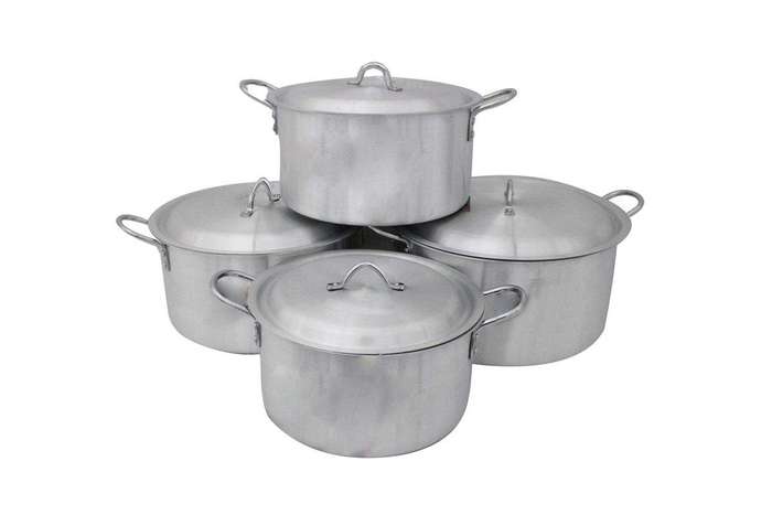 SMTE 8 Piece Pure Aluminium Extra-Large Casserole Pot Set - Megna Set with keychain