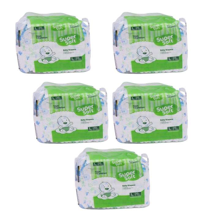 SMTE Disposable Nappies - Super Soft Slim & Comfort Nappy - Large - 100 Diapers with keychain