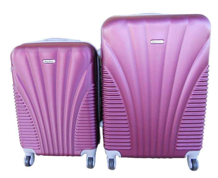 SMTE 2 Piece Luggage Set - Plum with keychain