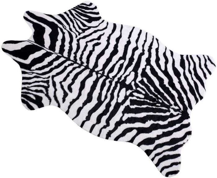 SMTE Faux Zebra Print Rug with keychain