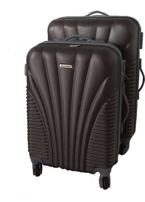 SMTE 2 Piece Blue Star Luggage Set - Black with keychain
