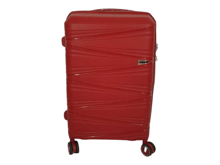 Smte- Acesa Hard Shell Elite UBN Suitcase 1 Piece - Red - 55 cm with keychain
