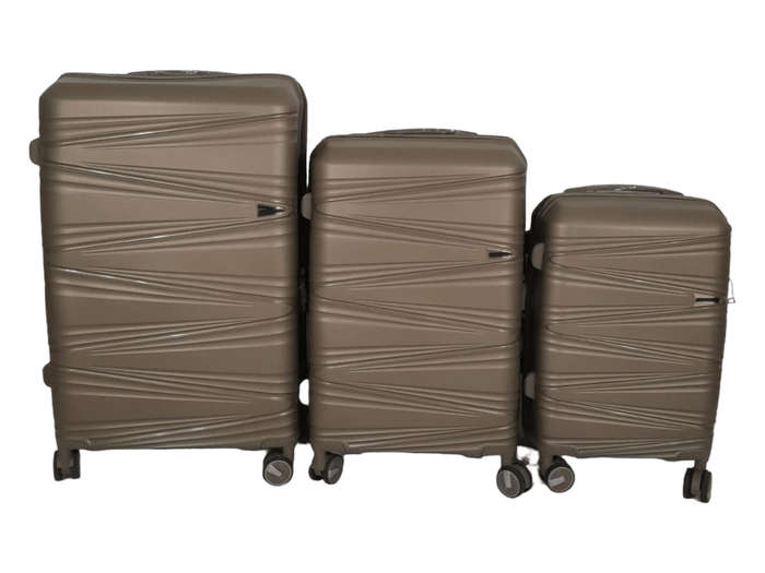 SMTE- Acesa Hard Shell Elite UBS Suitcase Set 3 Piece - Gold with keychain