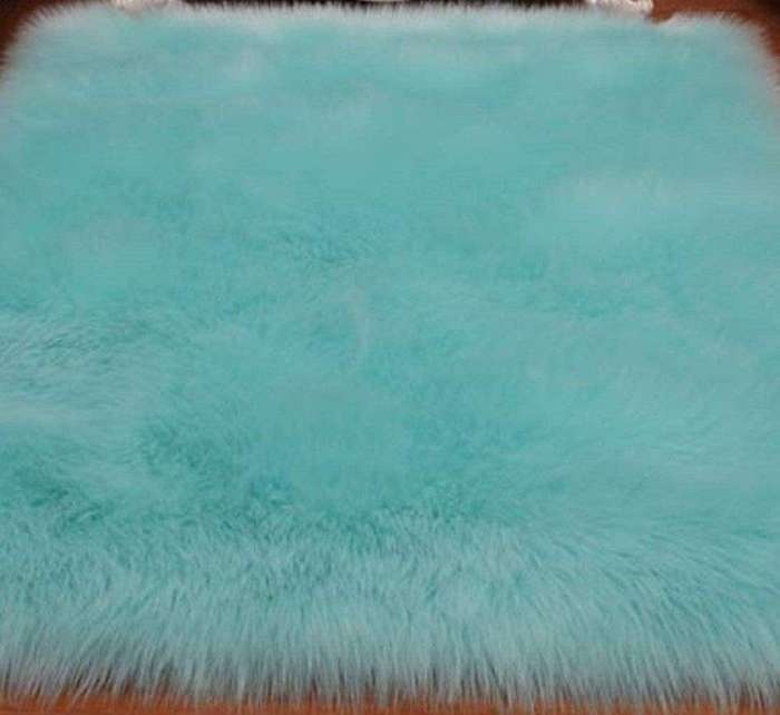 SMTE Faux Fur Soft Rug/Carpet - Teal with keychain