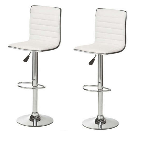 SMTE Bar / Kitchen Counter Stools - Set of 2 ? White Colour with keychain