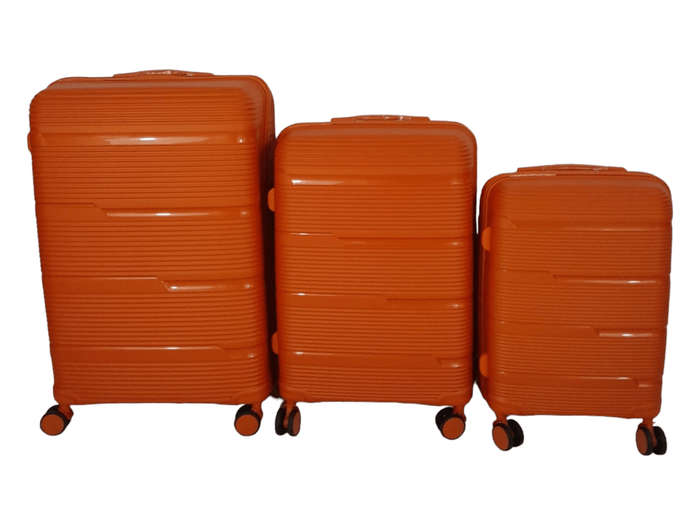 SMTE-Acesa Hard Shell Elite Suitcase Set 3 Piece - Orange with keychain