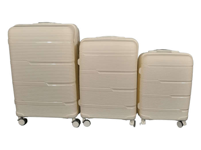 SMTE-Acesa Hard Shell Elite Suitcase Set 3 Piece - White with keychain