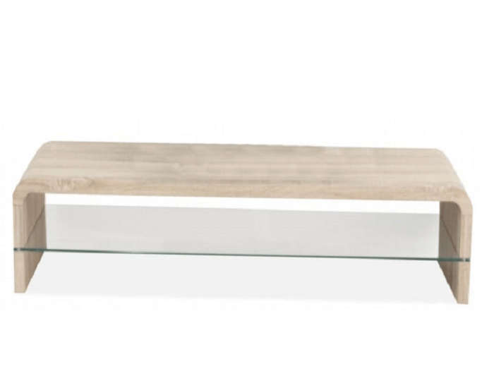 SMTE Arch Wood Coffee Table Nature - Cream with keychain