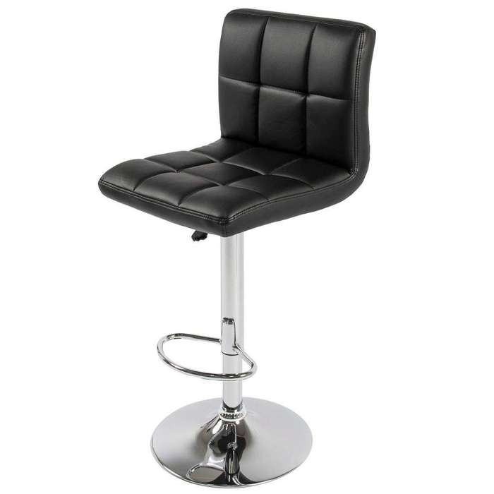 SMTE High Back Swivel Bar Stool - Black with keychain