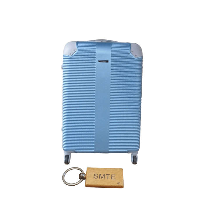 SMTE Hard Outer Shell Luggage 23" with Smte Keyring - Light Blue with keychain
