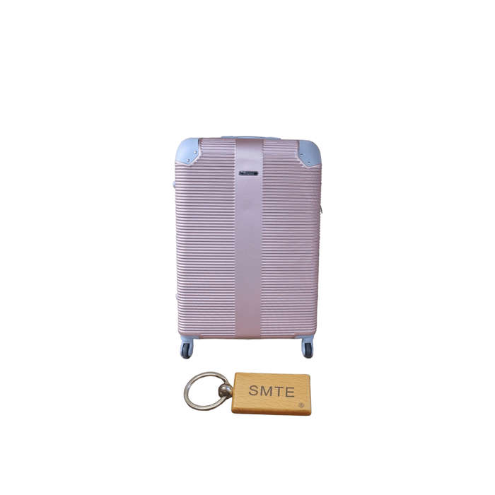 SMTE Hard Outer Shell Luggage 23" with Smte Keyring - Pink with keychain