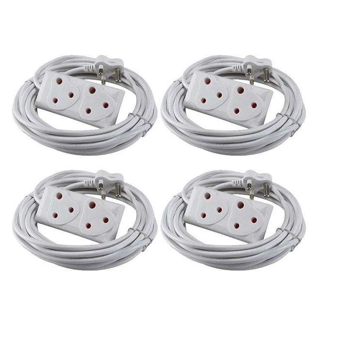 SMTE 10m Extension Cord With A Two-Way Multi-Plug Extension Lead Bulk 4 Pack with keychain