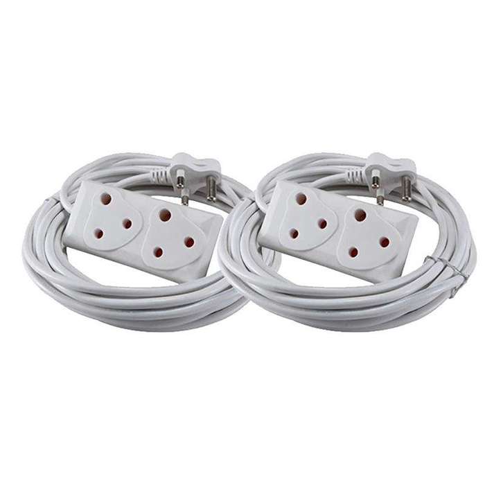 SMTE 20m Extension Cord With A Two-Way Multi-Plug Extension Lead Bulk 2 Pack with keychain