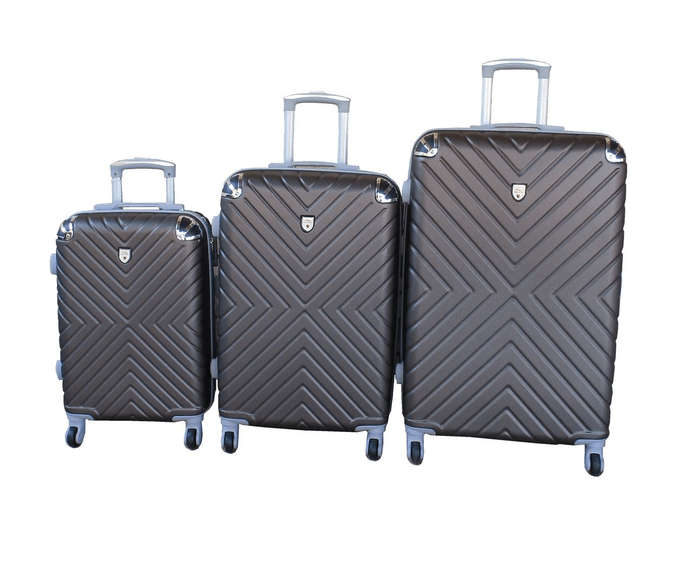 SMTE Durable ABS 3-Piece Luggage Set with keychain