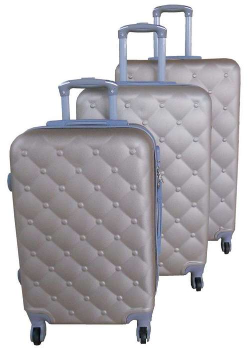 SMTE 3 Piece Mooistar 29 inch Travel Luggage Suitcase Bag Set - Gold with keychain