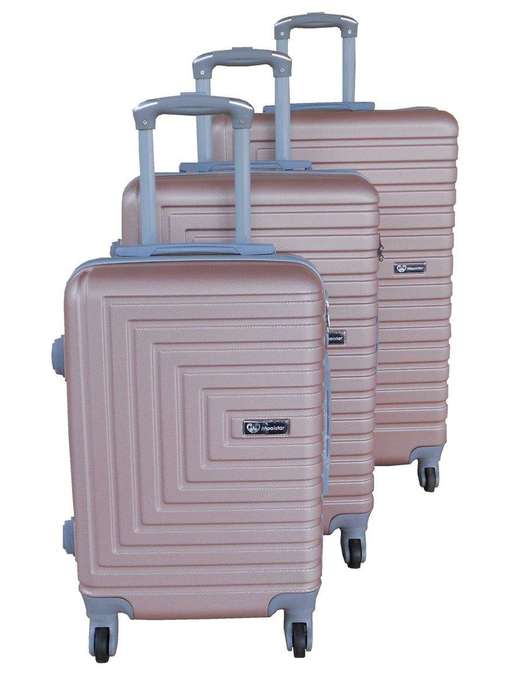 SMTE 3 Piece Mooistar 28 inch Travel Luggage Suitcase Bag Set - Rose Gold with keychain