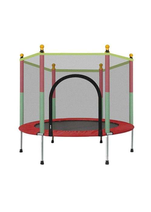 SMTE 4.5Ft. Kids Trampoline with Safety Net - Red with keychain