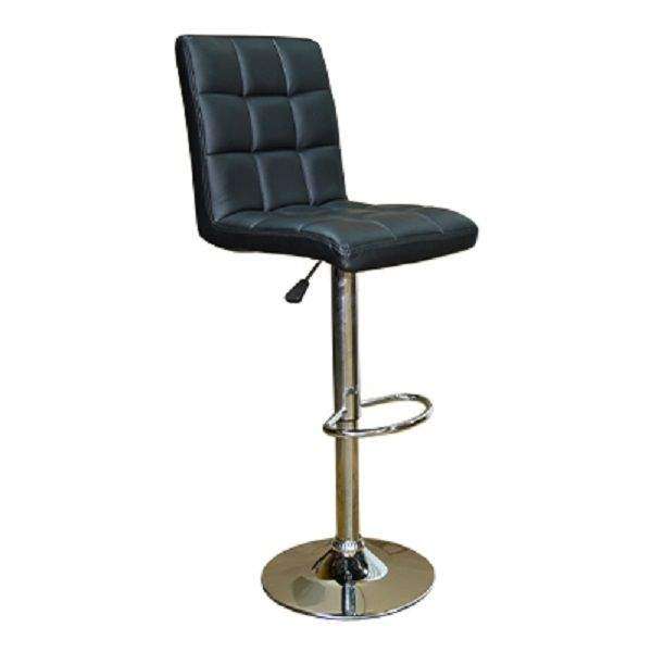 SMTE Imprezza Faux leather barstool - Block design - Black with keychain