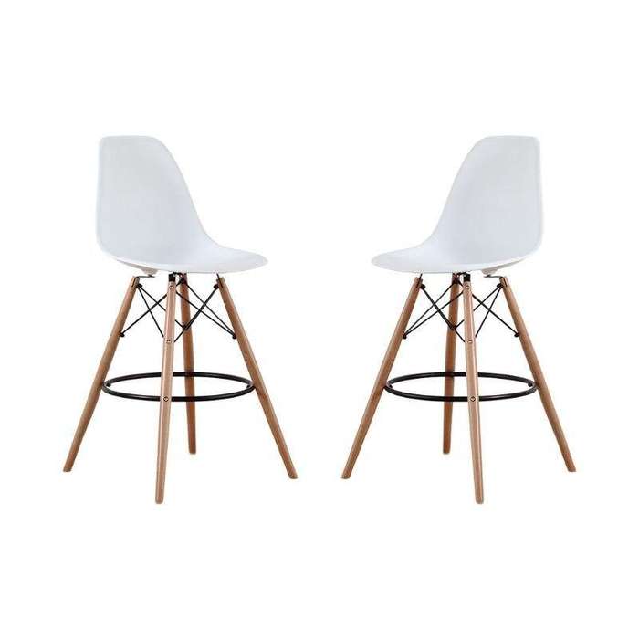 SMTE GOF Furniture-Kim Bar Stool White with keychain