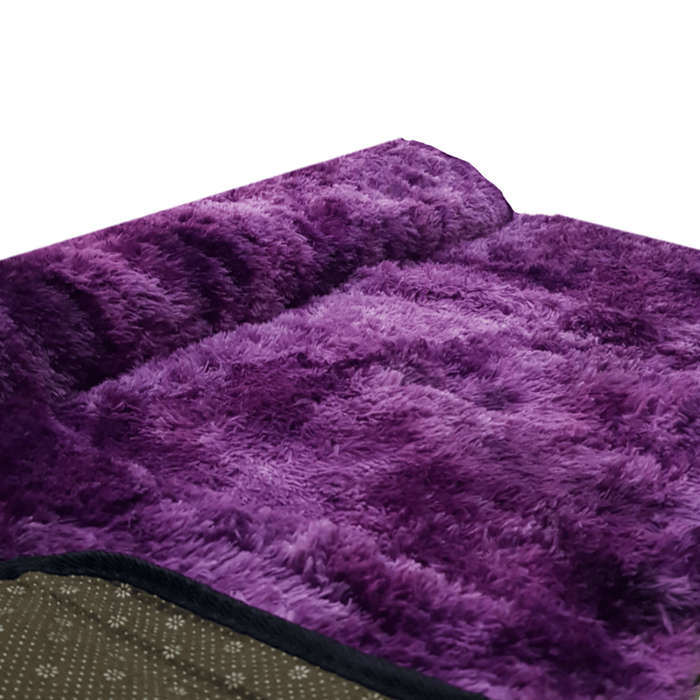 SMTE Large Premium Fluffy Carpet/Rug - Purple Mix with keychain