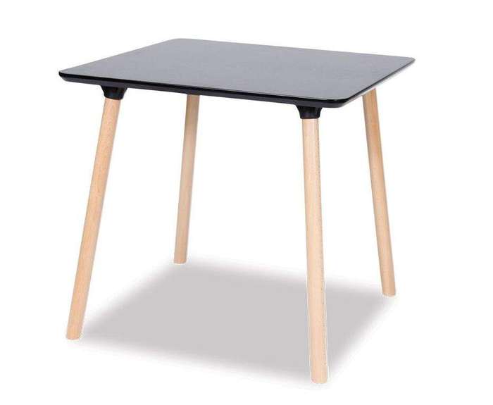 SMTE Florence Dining and Workplace Table (80?80 cm) - Black with keychain