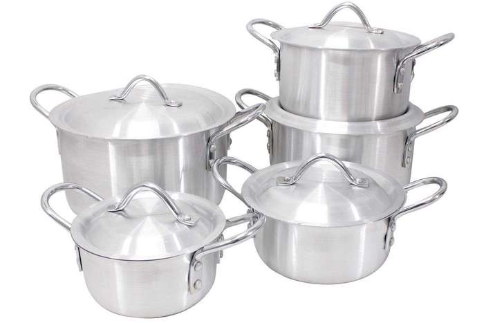 SMTE 10 Piece Aluminum Pot & Lid Cookware Set - Prime with keychain