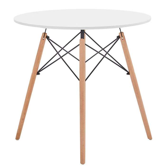 SMTE Heartdeco Modern Mid Century Round Kitchen Dining Side Table with keychain