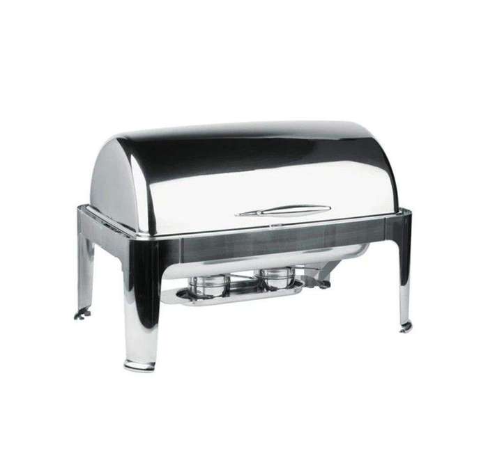 SMTE Rectangular Roll Top Stainless Steel Chafing Dish with keychain