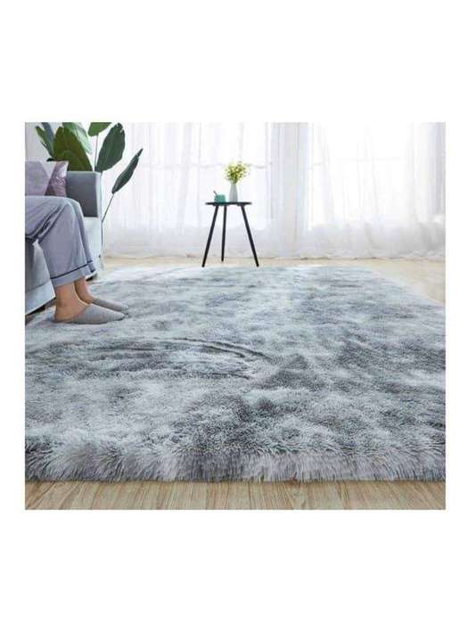 SMTE Soft Shaggy Fluffy Rug - Light Grey with keychain