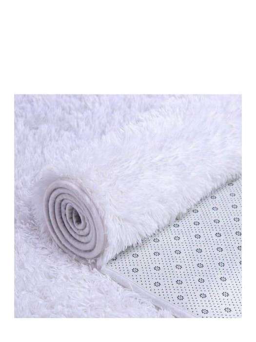SMTE Soft Shaggy Rug -White with keychain