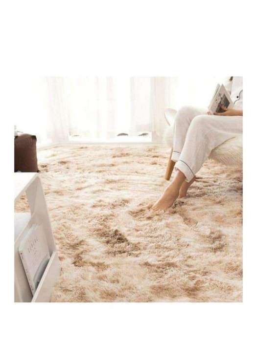 SMTE Soft Shaggy Fluffy Rug - Brown with keychain