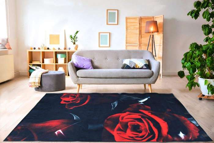 SMTE 200cm x 150cm - Modern Printed 3D Geometric Design Area 38 Rug with keychain
