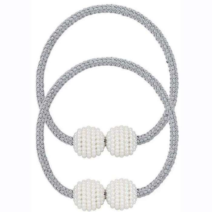 SMTE Magnetic Curtain Rope Tieback with Pearl Design SL30111 with keychain